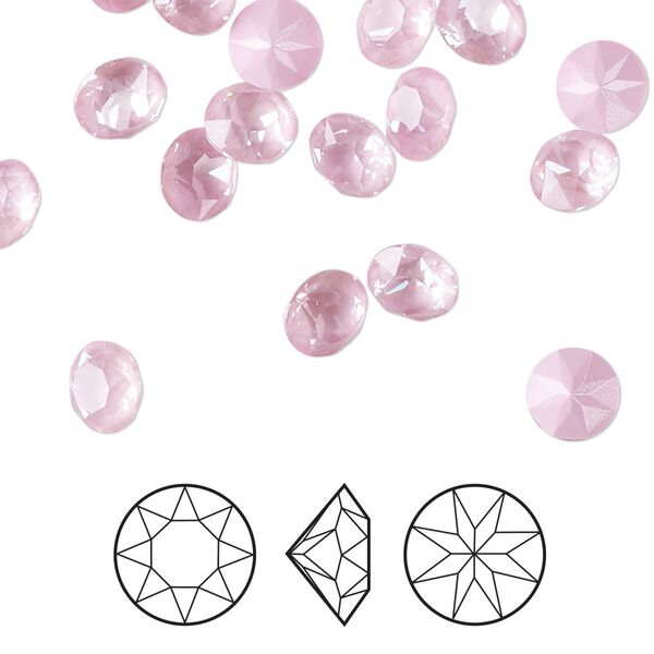 Chaton 288pk crystal soft rose ignite, Swarovski® 6.14 to 6.32mm XIRIUS round SS29 1088 image number 0