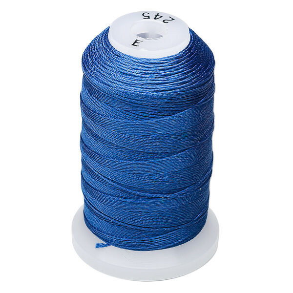 Thread, Purely Silk™, royal blue, size E. Sold per 200-yard spool. image number 0