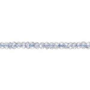 Quartz crystal 1pkg1, hand-cut faceted rondelle bead 14 inch 3x2mm-4x3mm