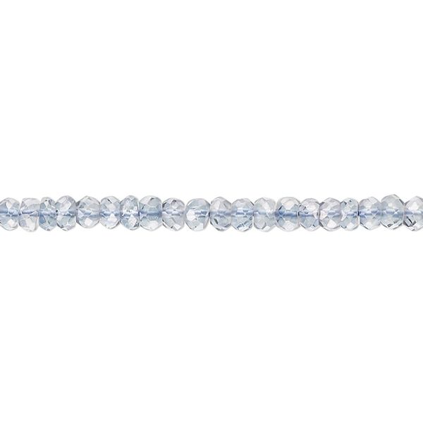 Quartz crystal 1pkg1, hand-cut faceted rondelle bead 14 inch 3x2mm-4x3mm image number 0