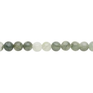 Green line jasper 1pkg1, round bead natural 15.5-16 inch 4mm