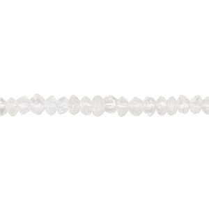 Quartz crystal 1pkg1, hand-cut faceted saucer bead natural 13 inch 4x2mm-5x3mm