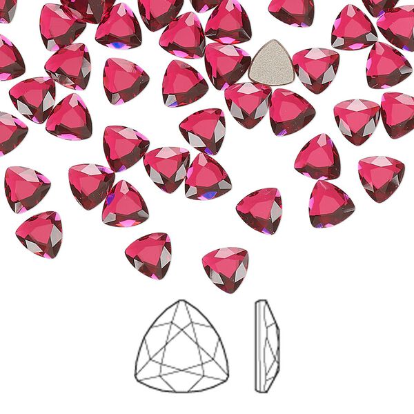 Flat back 288pk scarlet foil back, Swarovski® 5mm trilliant 2472 image number 0