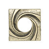 Clasp, 3-strand toggle, antique brass-finished brass, 29mm square with swirl. Sold individually. image number 0