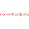 Bead, glass 1pkg8, opaque red and white, 16mm hand-painted round. image number 1