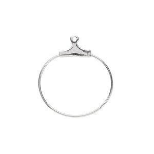 Beading hoop, silver-plated brass, 20mm round. Sold per pkg of 10.