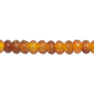Bead, horn (dyed), amber yellow, 6x2mm hand-cut rondelle. Sold per 15-1/2" to 16" strand.