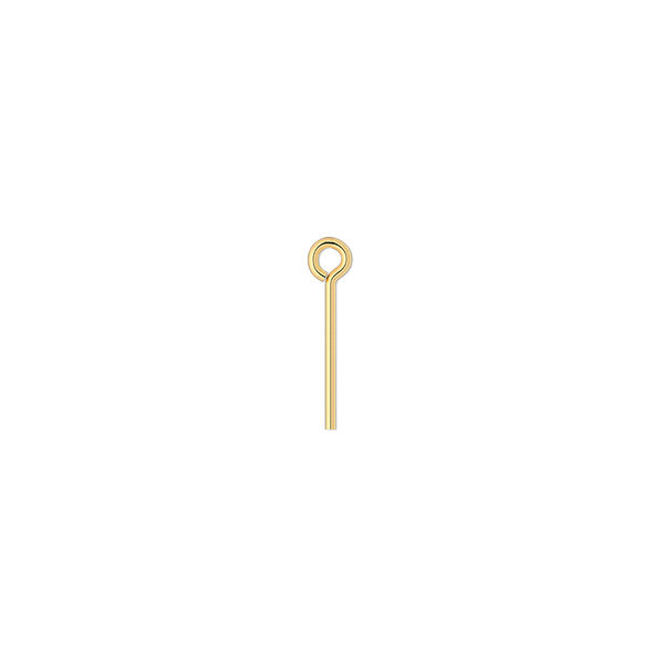 Eye pin, gold-plated brass, 1/2 inches, 21 gauge. Sold per pkg of 100. image number 0