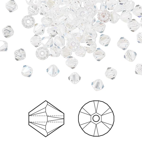 Bead 144pk crystal moonlight, Crystal Passions® 4mm bicone 5328 image number 0