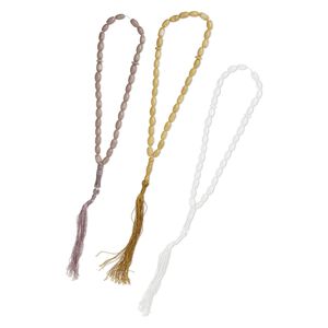 Prayer bead mix, cat's eye glass (fiber optic glass), 13 inches. Sold per pkg of 3.