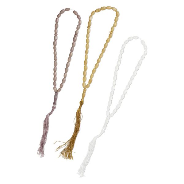 Prayer bead mix, cat's eye glass (fiber optic glass), 13 inches. Sold per pkg of 3. image number 0