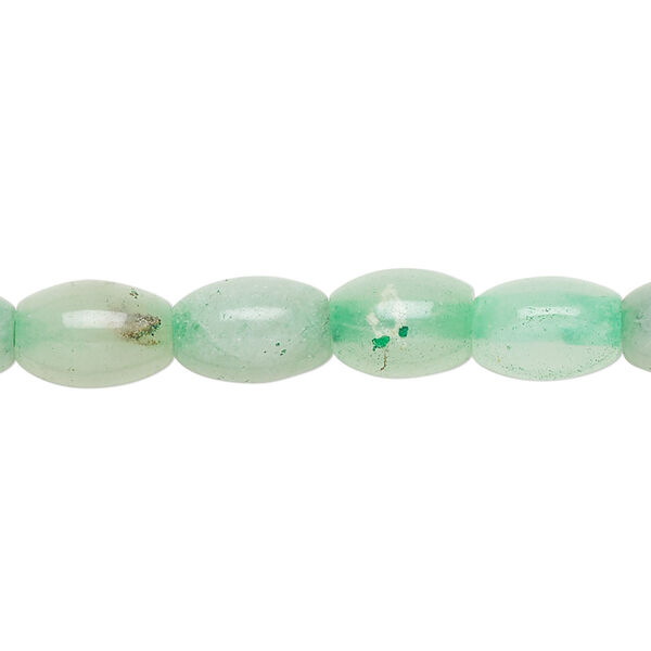 Green quartz 1pkg1, oval bead C grade, 15 inch 9x6mm-9x7mm image number 0