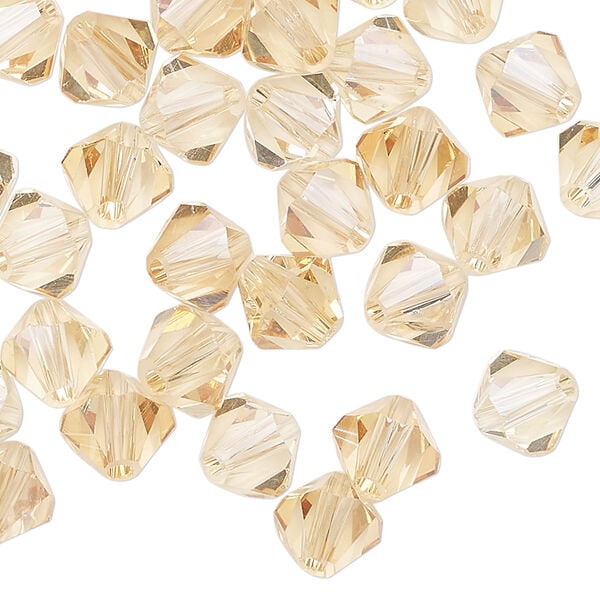 Bead 72pk translucent crystal golden shadow, Celestial Crystal® 8mm bicone image number 0