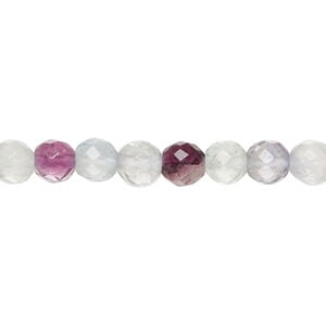 Rainbow fluorite 1pkg1, faceted round bead natural 15.5-16 inch 6mm