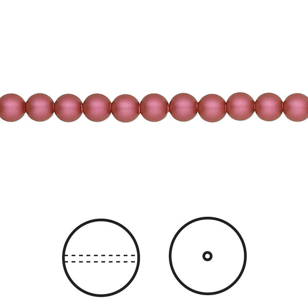 Pearl 500pk mulberry pink, Crystal Passions® 4mm round 5810 image number 0