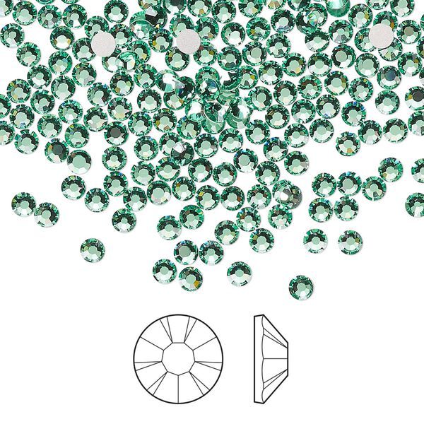 Flat back 144pk Caribbean Sea foil back, Preciosa MAXIMA Czech crystal rhinestone 2.5-2.7mm chaton rose round SS9 image number 0