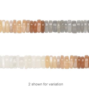 Multi-moonstone 1pkg1, hand-cut rondelle bead natural 8 inch 4x1mm-6x2mm