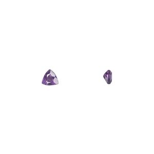 Amethyst 1pkg2, hand-cut faceted triangle gem natural 4mm