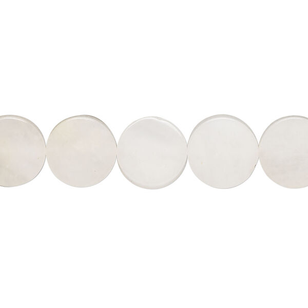 Snow quartz 1pkg1, flat round bead natural, 15 inch 10-11mm image number 0