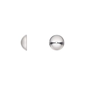 Bead cap, sterling silver, 8x3mm round, fits 8-10mm bead. Sold per pkg of 4.