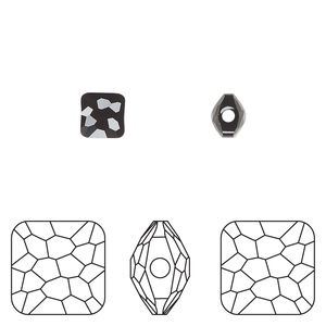 Bead 1pkg288 jet, Swarovski®, 6mm puffed square 5035