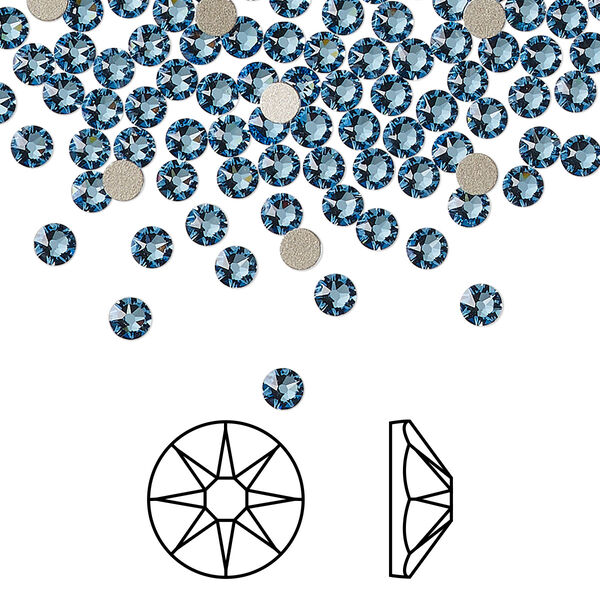 Flat back 144pk cool blue foil back, Crystal Passions® Regenerated 3-3.2mm rose round SS12 2088 image number 0