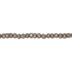 Pyrite 1pkg1, oxidized hand-cut faceted rondelle bead natural 13 inch 3x2mm-4x3mm