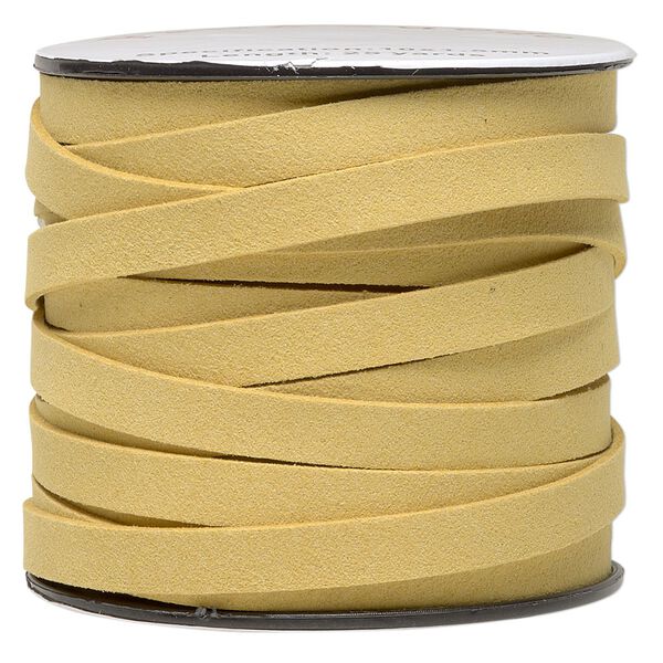 Cord, faux suede, tan, 10mm flat. Sold per pkg of 3 yards. image number 0