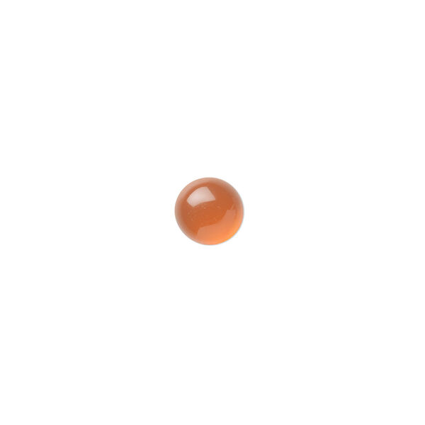 Cabochon, carnelian (dyed / heated), 6mm calibrated round, B grade, Mohs hardness 6-1/2 to 7. Sold per pkg of 10. image number 0