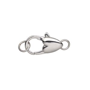Clasp lobster claw 1pkg1, 20x11mm, stainless steel 1-strand