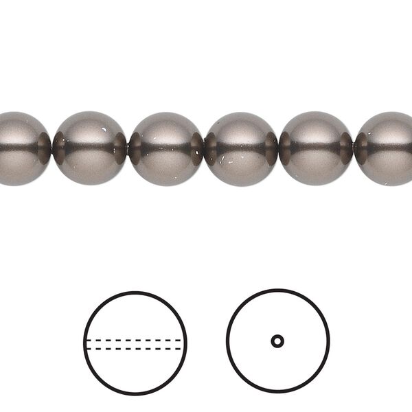 Pearl 50pk brown, Crystal Passions® 8mm round 5810 image number 0
