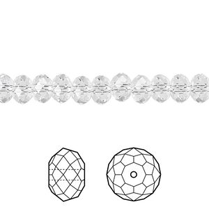 Bead 144pk crystal, Crystal Passions® 6x4mm rondelle 5040