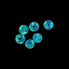 Bead, lampworked glass, clear / blue / glow-in-the-dark / gold, 6mm round. Sold per pkg of 6. image number 1