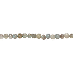 Blue apatite 1pkg1, hand-cut round bead natural, 13 inch 3-4mm
