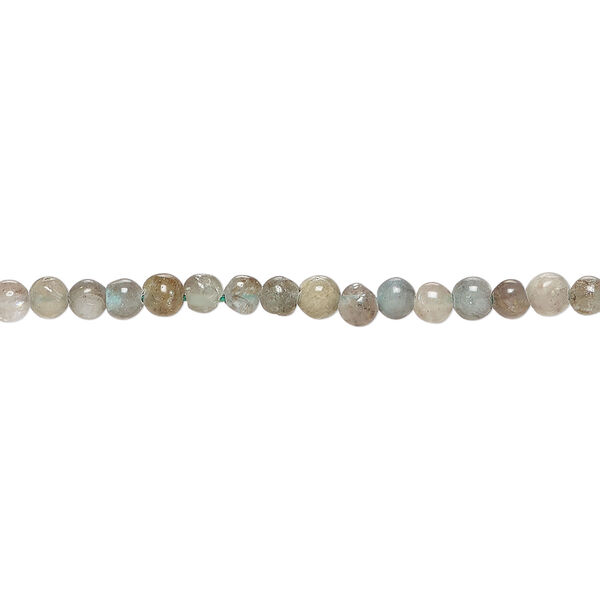Blue apatite 1pkg1, hand-cut round bead natural, 13 inch 3-4mm image number 0