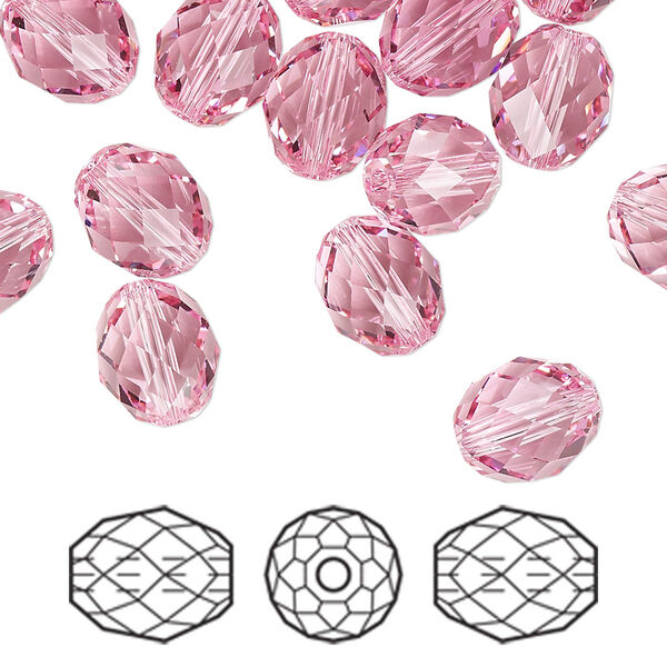 Bead 72pk light rose, Swarovski® 9.5x8mm olive briolette 5044 image number 0