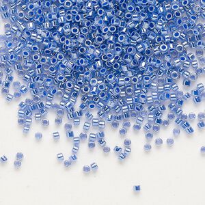 Seed bead, Delica®, glass, pkg/50g, #11 round, opaque inside dyed color luster blue (DB-0243).