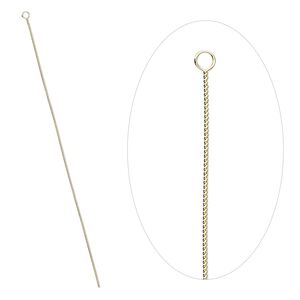 Needle, brass, 2-1/2 to 3-inch twisted, heavy. Sold per pkg of 10.