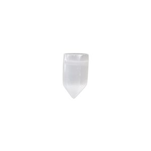 Selenite 1pkg1, hand-cut top-drilled faceted point bead 11x5mm-12x6mm