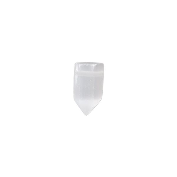 Selenite 1pkg1, hand-cut top-drilled faceted point bead 11x5mm-12x6mm image number 0
