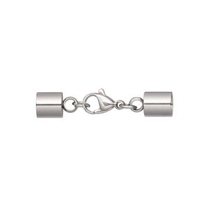 Clasp lobster claw 1pkg1, 39x7mm / fits 5.5mm cord, stainless steel 1-strand