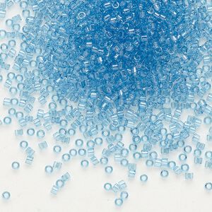 Seed bead, Delica®, glass, pkg/250g, #11 round, translucent glazed luster blue (DB-0113).
