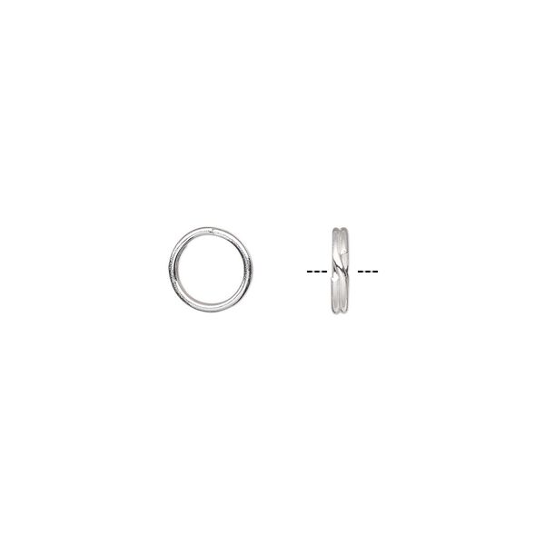 Split ring, tempered sterling silver-filled, 7mm round. Sold per pkg of 6. image number 0