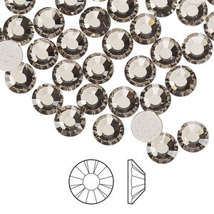Flat back 288pk black diamond foil back, Preciosa MAXIMA Czech crystal hotfix rhinestone 6.3-6.5mm chaton rose round SS30