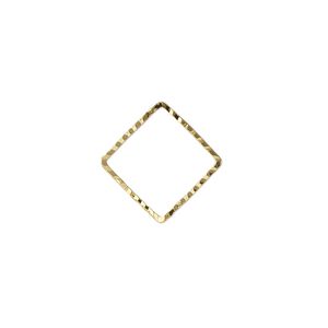 Component, gold-plated brass, 12.5mm single-sided diamond-cut open square, 1.3mm thick. Sold per pkg of 100.