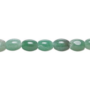 Green aventurine 1pkg1, oval bead, 15 inch 8x6mm