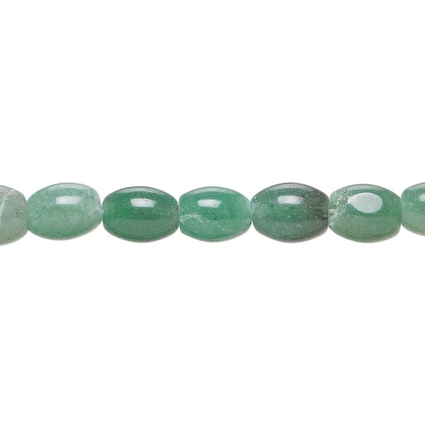 Green aventurine 1pkg1, oval bead, 15 inch 8x6mm image number 0