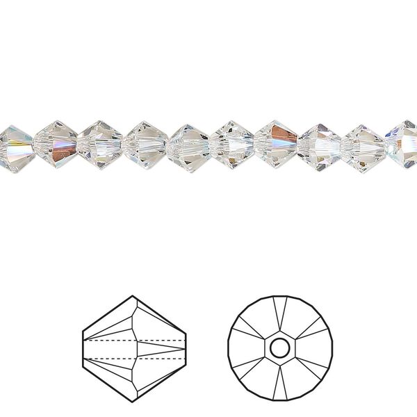 Bead 720pk crystal shimmer, Swarovski® 5mm XILION bicone 5328 image number 0