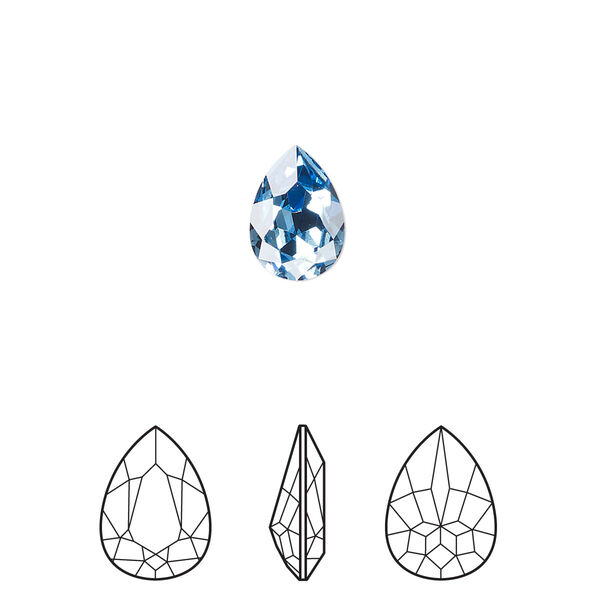 Fancy stone 4pk cool blue foil back, Crystal Passions® Regenerated 10x7mm pear 4320 image number 0