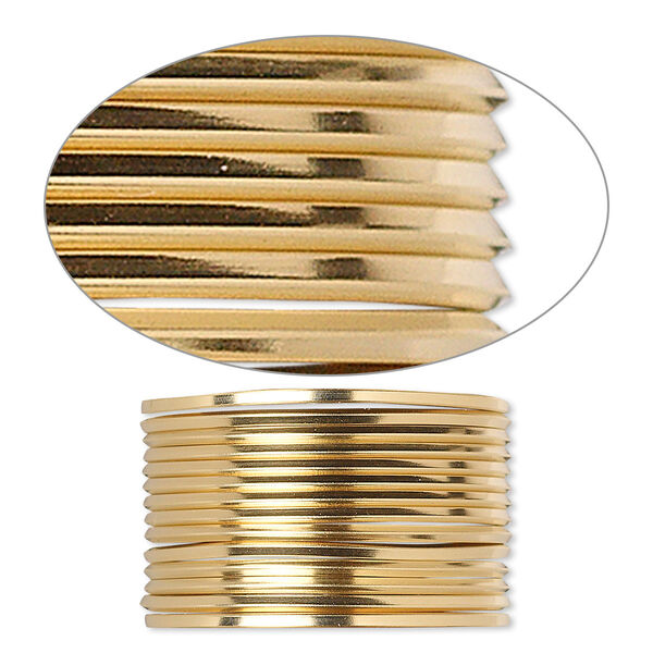 Wire, 12Kt gold-filled, dead-soft, square, 18 gauge. Sold per pkg of 5 feet. image number 0